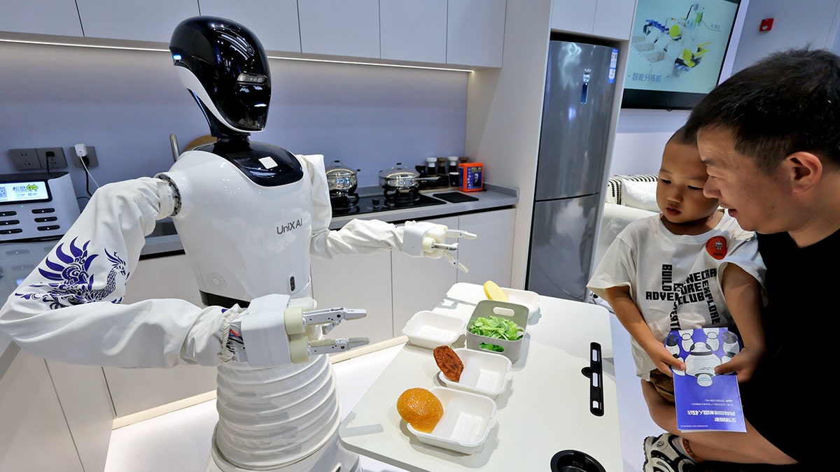 Robot preparing dinner
